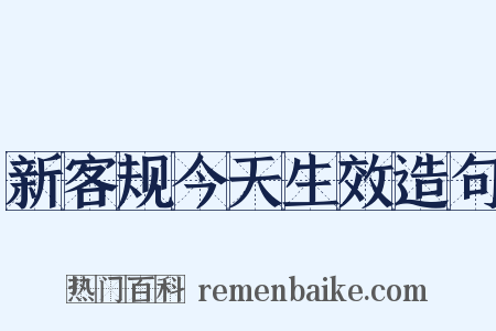 新客规今天生效造句是什么意思的图片